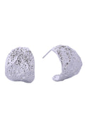 14K Textured Hoop Post Earrings