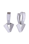 14K Triangle Dangle Huggie Earrings
