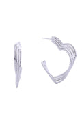 14K Triple Open Heart Post Earrings