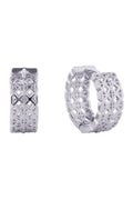 14K Woven Cut Huggie Earrings