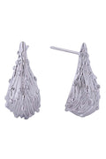 14K Wrinkled Teardrop Post Earrings