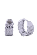 14K Zigzag Huggie Hoop Earrings