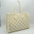 Midnight Perforated Lattice Tote – Elegant Laser-Cut Shoulder Bag