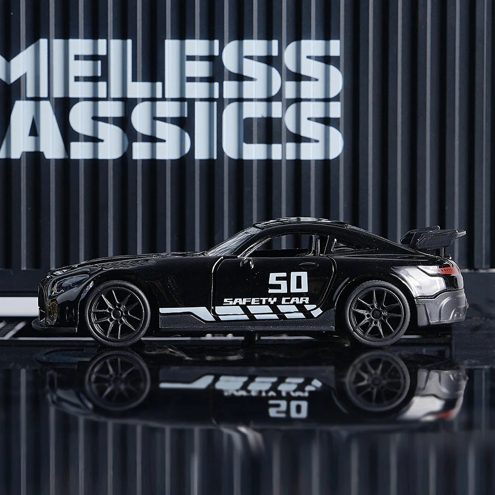 AMG Diecast Car Model, Alloy Sports Car Decor, 10.6cm Black Collectible Vehicle, Premium Desktop Ornament for Car Enthusiasts