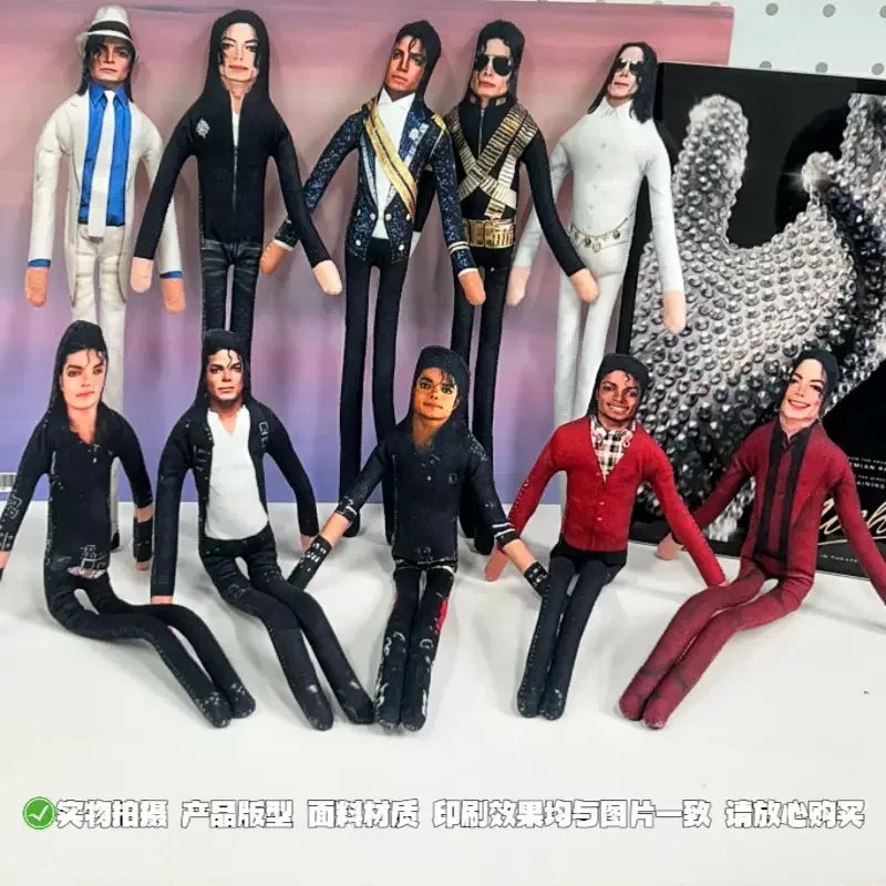 2026 New Style Michael Jackson Cosplay Prop Doll Plush Stuffed Figure Dolls Room Decoration Abstract Joint Mobility Props Gift