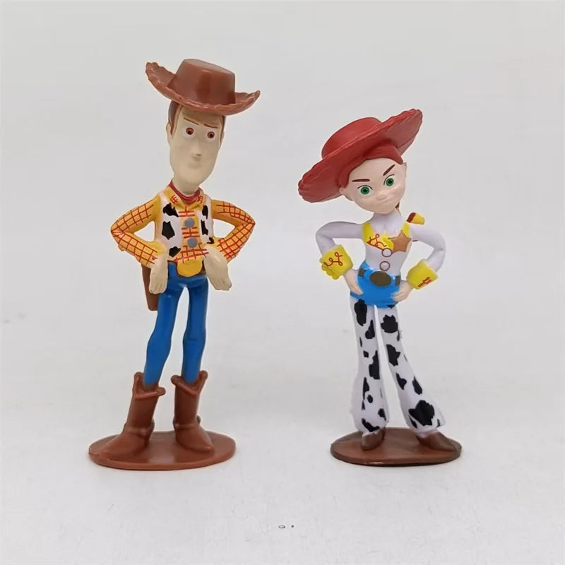 Toy Story 5 Action Figures Toys Woody Buzz Lightyear Jessie Lilypad Dolls Cake Toppers Desktop Ornaments Birthday Christmas Gift