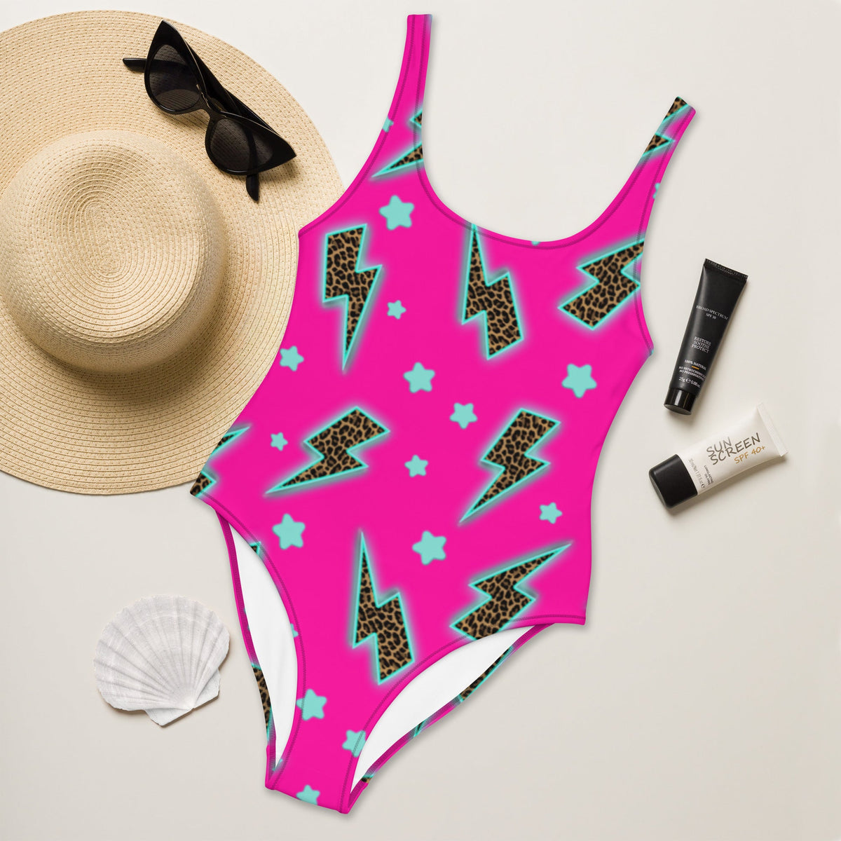 Baha Ranch Yeehaw Leopard Lightning One-Piece Swimsuit