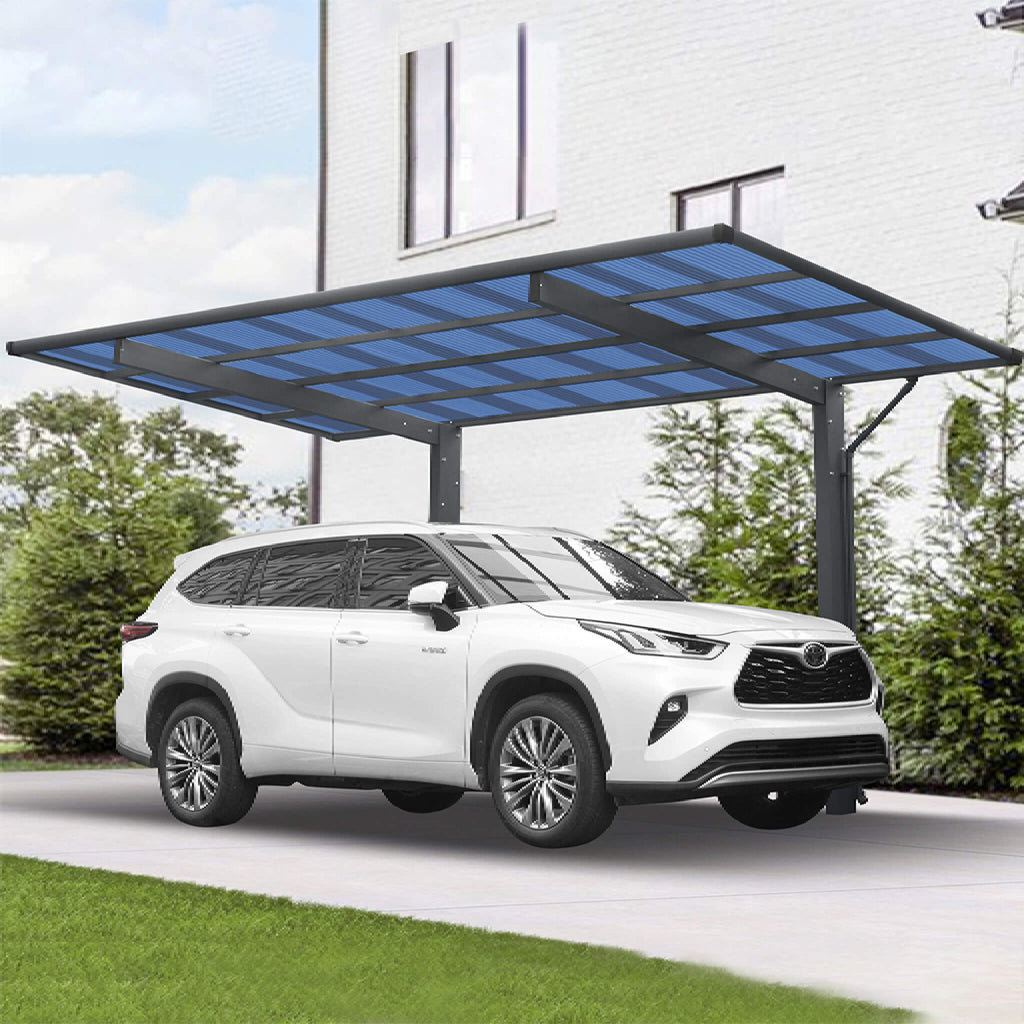 [10X17FT] Extra-Large Heavy-Duty Outdoor Aluminum Single Side Carport With Galvanized Metal Roof (SAK31279)
