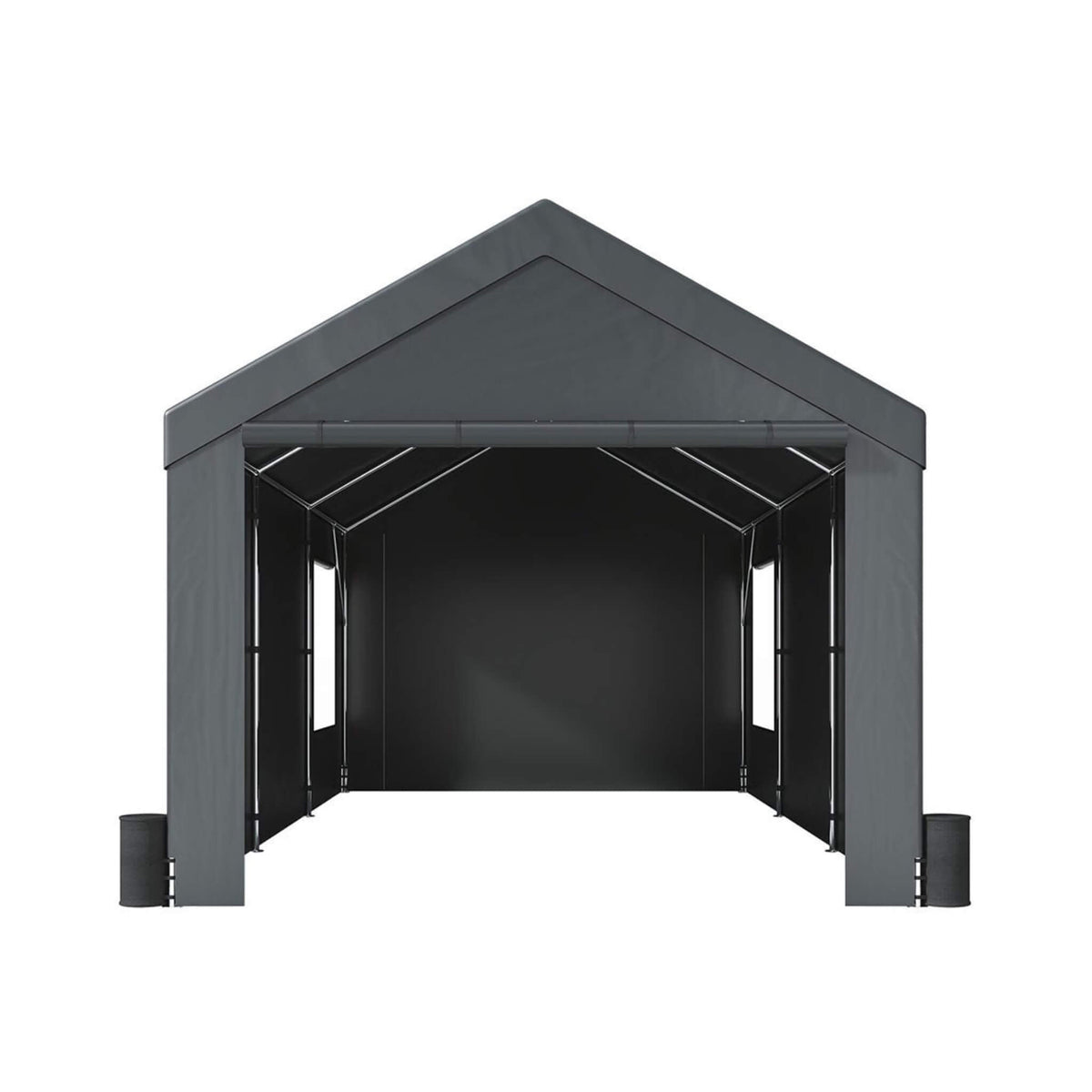 [12X20FT] Heavy-Duty Outdoor Premium Garage Tarp Canopy Shelter W/ Removable Sidewalls (SAK94615)