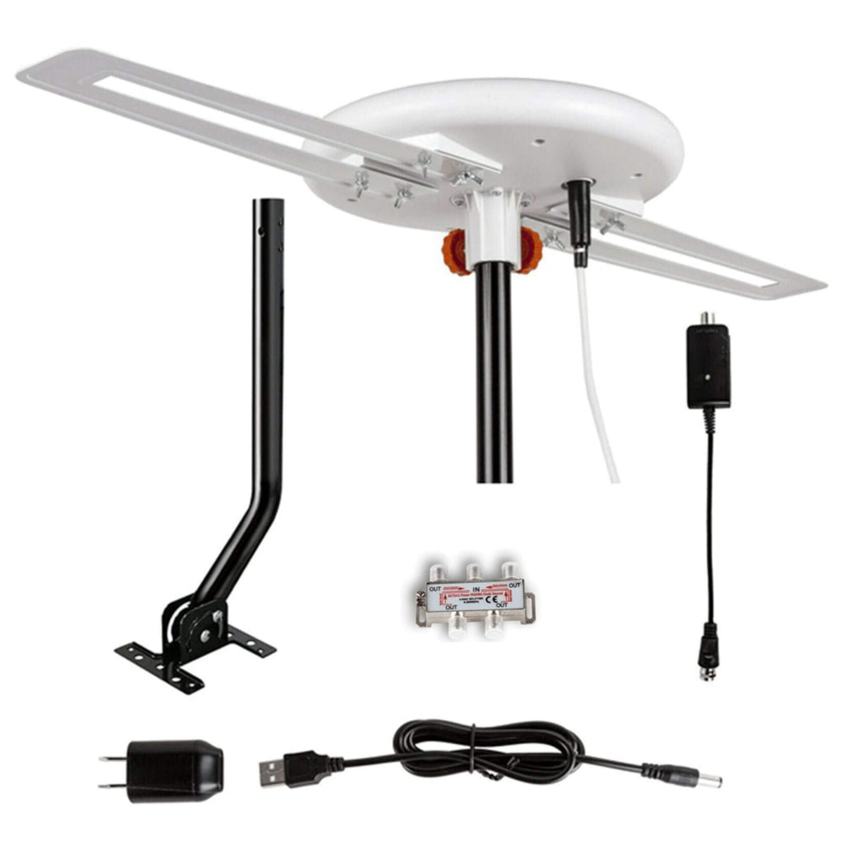 Amplified Outdoor Long Range Omni Directional Digital HDTV Antenna, 150 Miles (SAK91588)