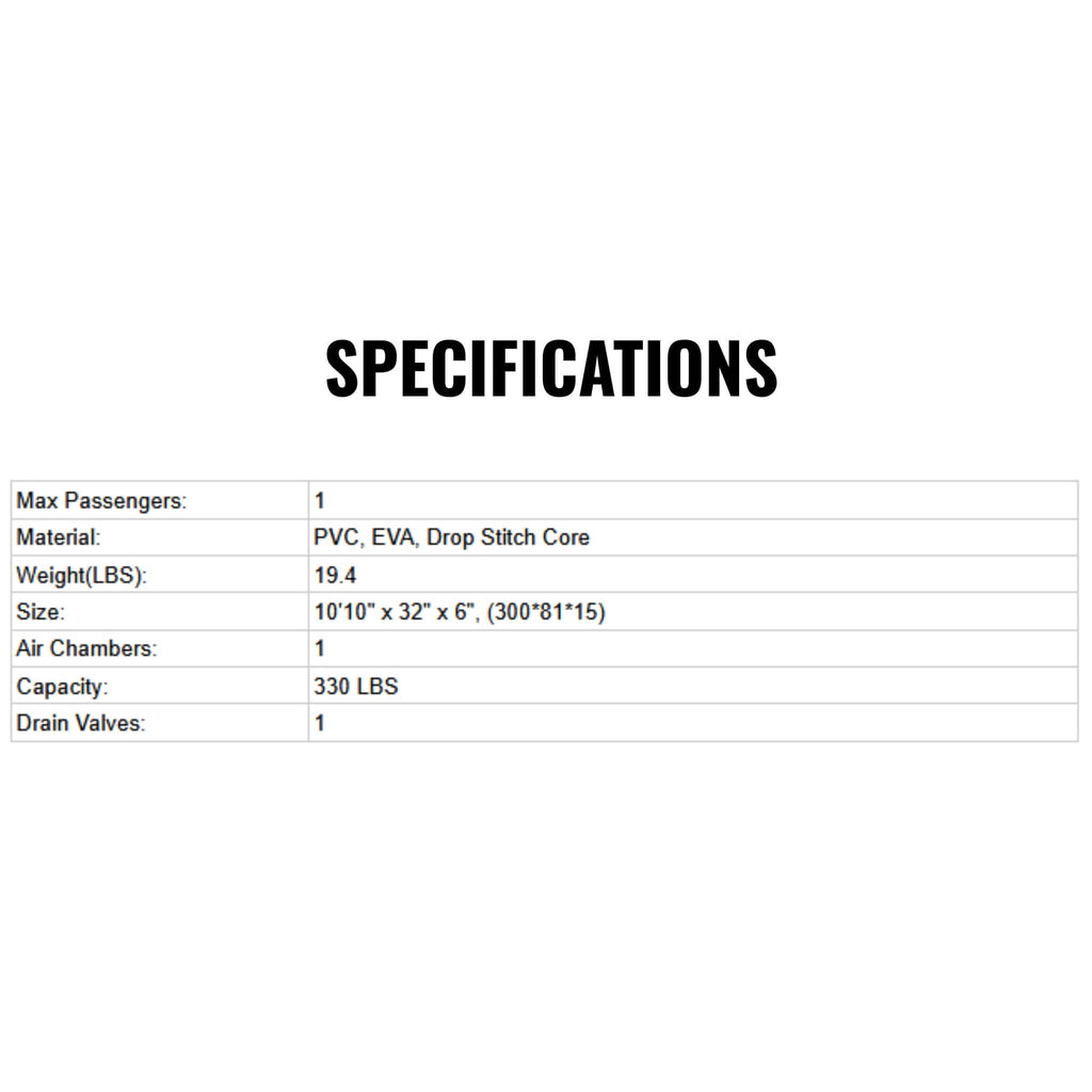 Aqua Marina Fusion 10FT Premium All-Around SUP W/ Durable PVC Rail Layers & Grooved EVA Footpad [BT-23FUP] (SAK37195)