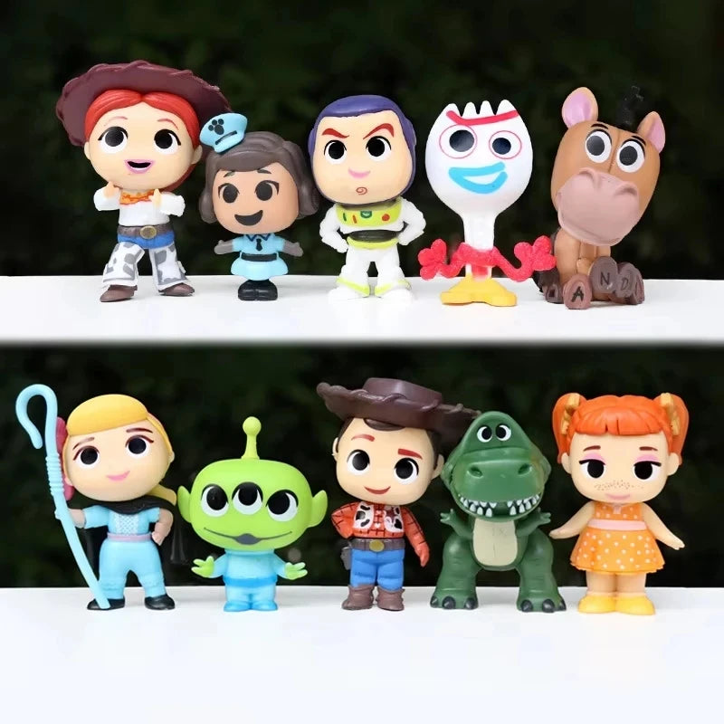 Toy Story 5 Action Figures Toys Woody Buzz Lightyear Jessie Lilypad Dolls Cake Toppers Desktop Ornaments Birthday Christmas Gift
