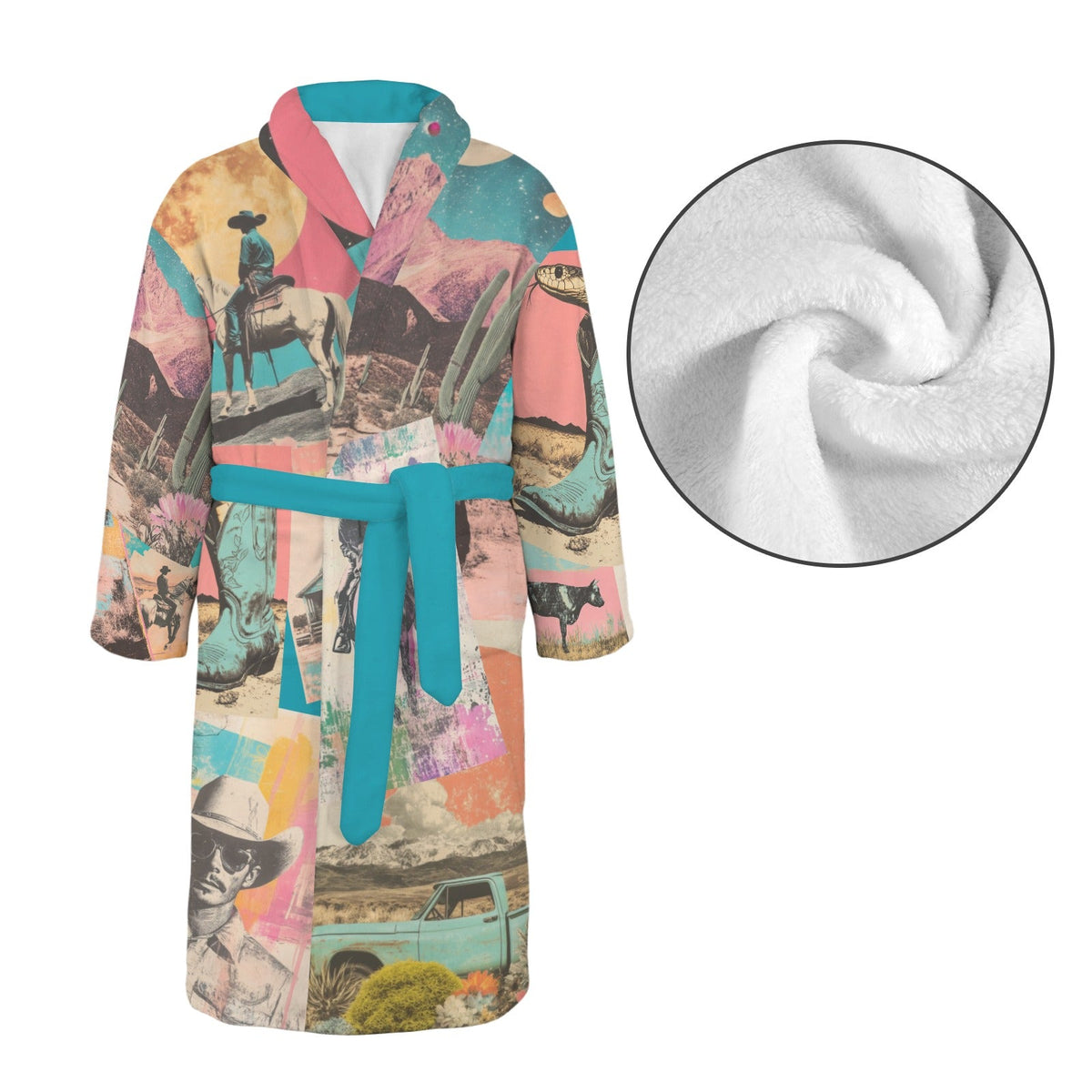 Baha Ranch Retro Pop Western Men's Robe