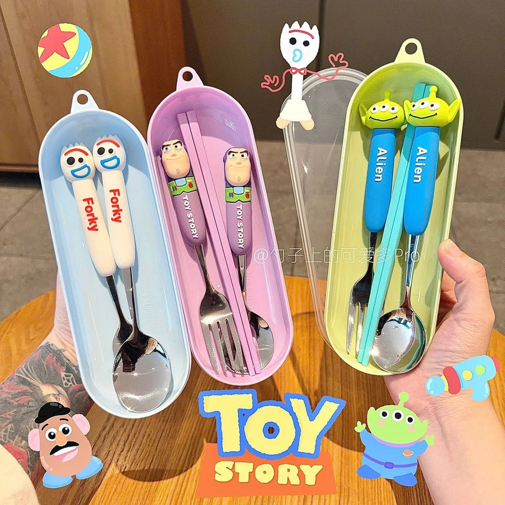 Toy Story 5 Spoon Fork Cutlery Set Woody Buzz Lightyear Jessie Forky Alien Cartoon Character Birthday Christmas Gift For Fans