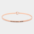 "Basketball Mom" Thin Brass Metal Hook Bracelet