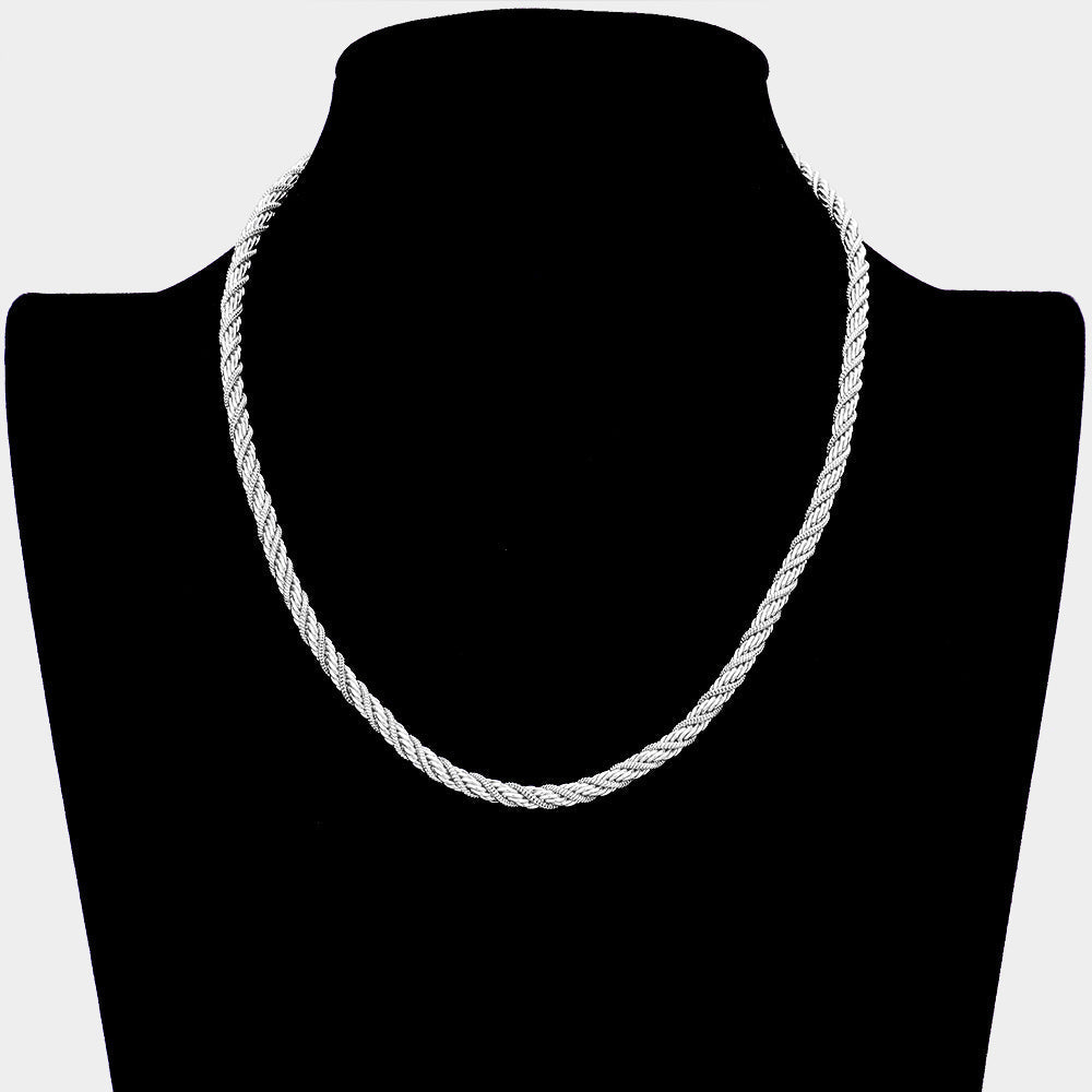 Braided Metal Chain Necklace