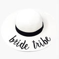 'Bride Tribe' Embroidery Straw Floppy Sun Hat