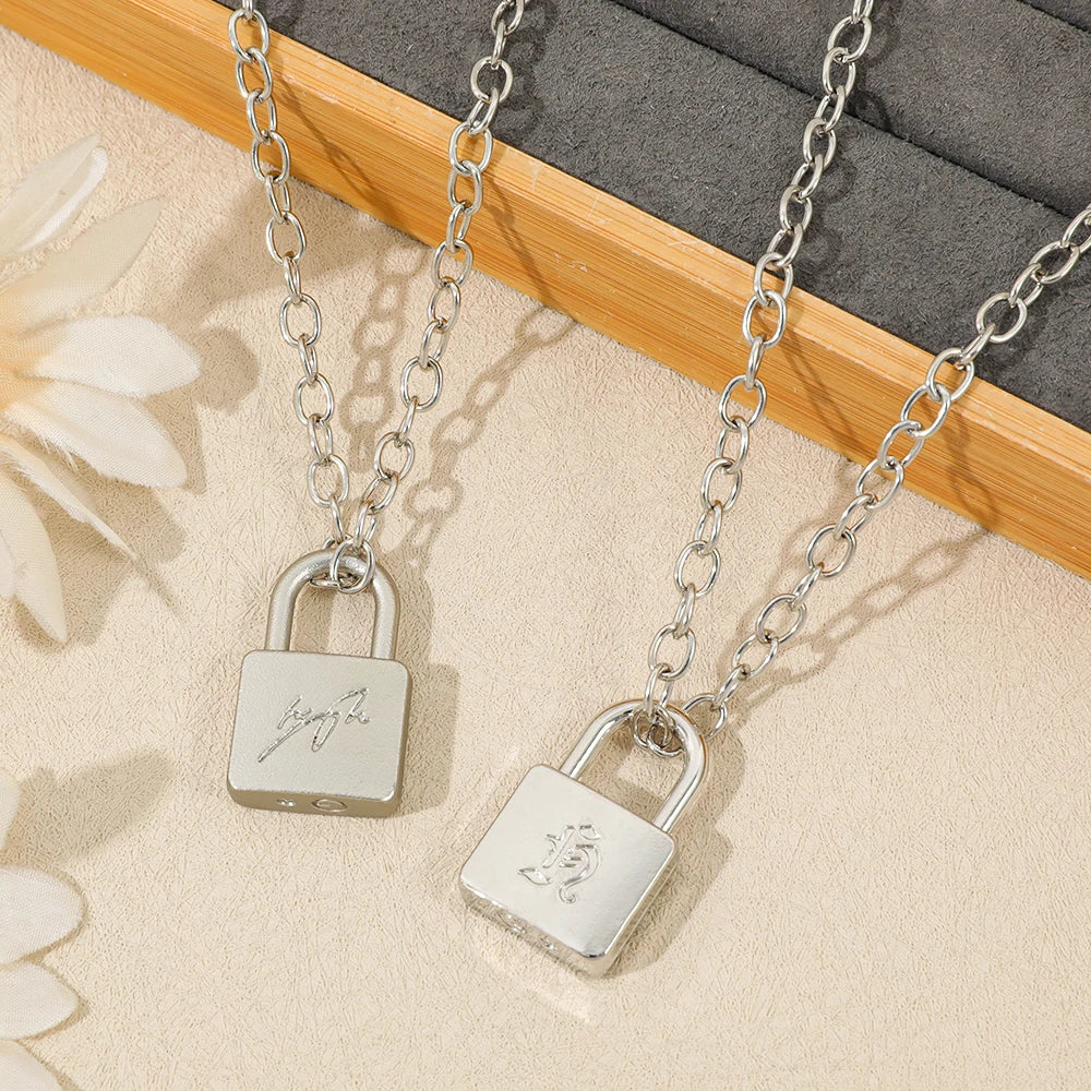 Fashionable Creative Hyunjin Lock Necklace Same As Huang Xuanchen's Style New Punk Necklace Men Women Fans Gifts