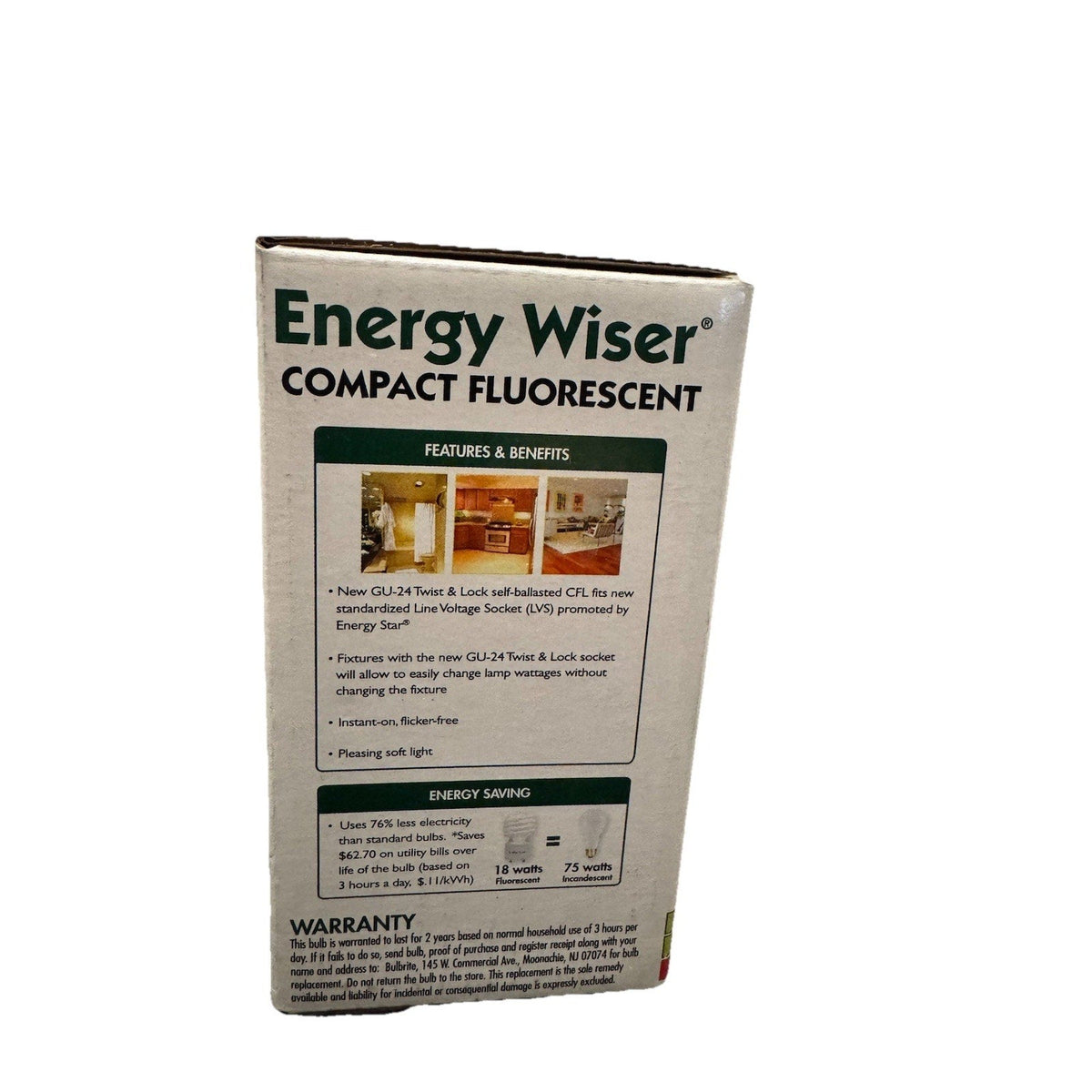 Set of 4 Energy Wiser GU24 CFL Bulb 18W (75W Eq) Warm White 2700K 1200 Lumens