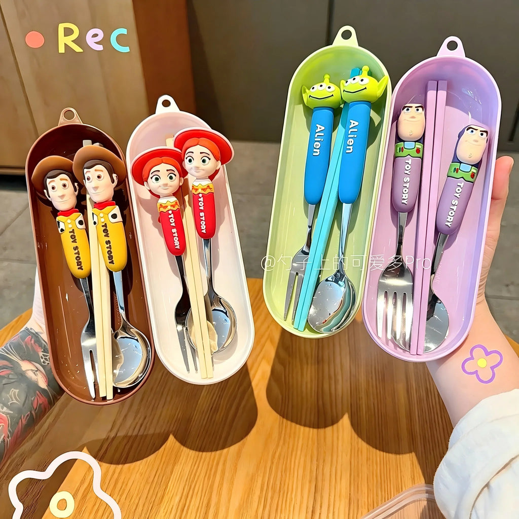 Toy Story 5 Spoon Fork Cutlery Set Woody Buzz Lightyear Jessie Forky Alien Cartoon Character Birthday Christmas Gift For Fans