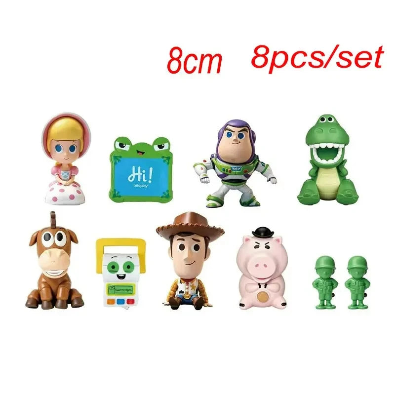 Toy Story 5 Action Figures Toys Woody Buzz Lightyear Jessie Lilypad Dolls Cake Toppers Desktop Ornaments Birthday Christmas Gift