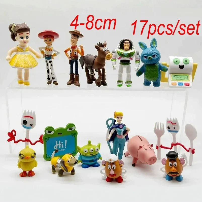 Toy Story 5 Action Figures Toys Woody Buzz Lightyear Jessie Lilypad Dolls Cake Toppers Desktop Ornaments Birthday Christmas Gift