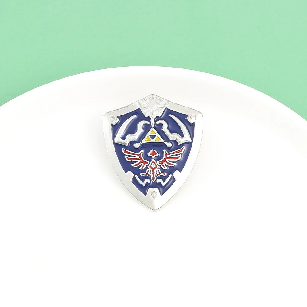The Legend of Zeldas Brooch for Men Women Vintage Triforce Triangle Amulet Lapel Pins Cosplay Party Gifts