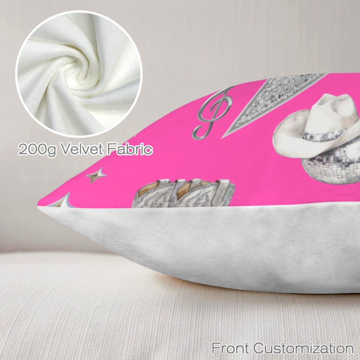 Baha Ranch Pink YEEHAW Velvety Soft Pillow Case Made in America