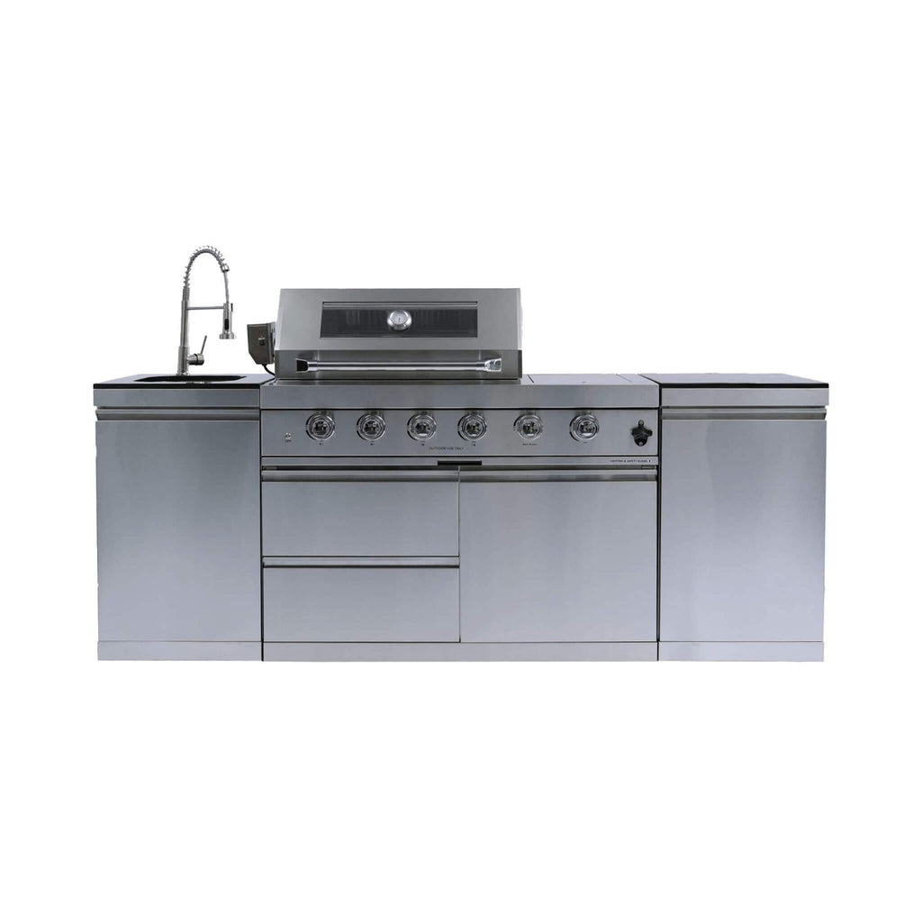 Aurelia 46-Inch 4-Burner 72K BTU Stainless Steel Outdoor BBQ Kitchen Grill Island With 46-Inch 4-Burner 85K BTU Grill, Rotisserie Kit, And Cabinets (SAK93192)
