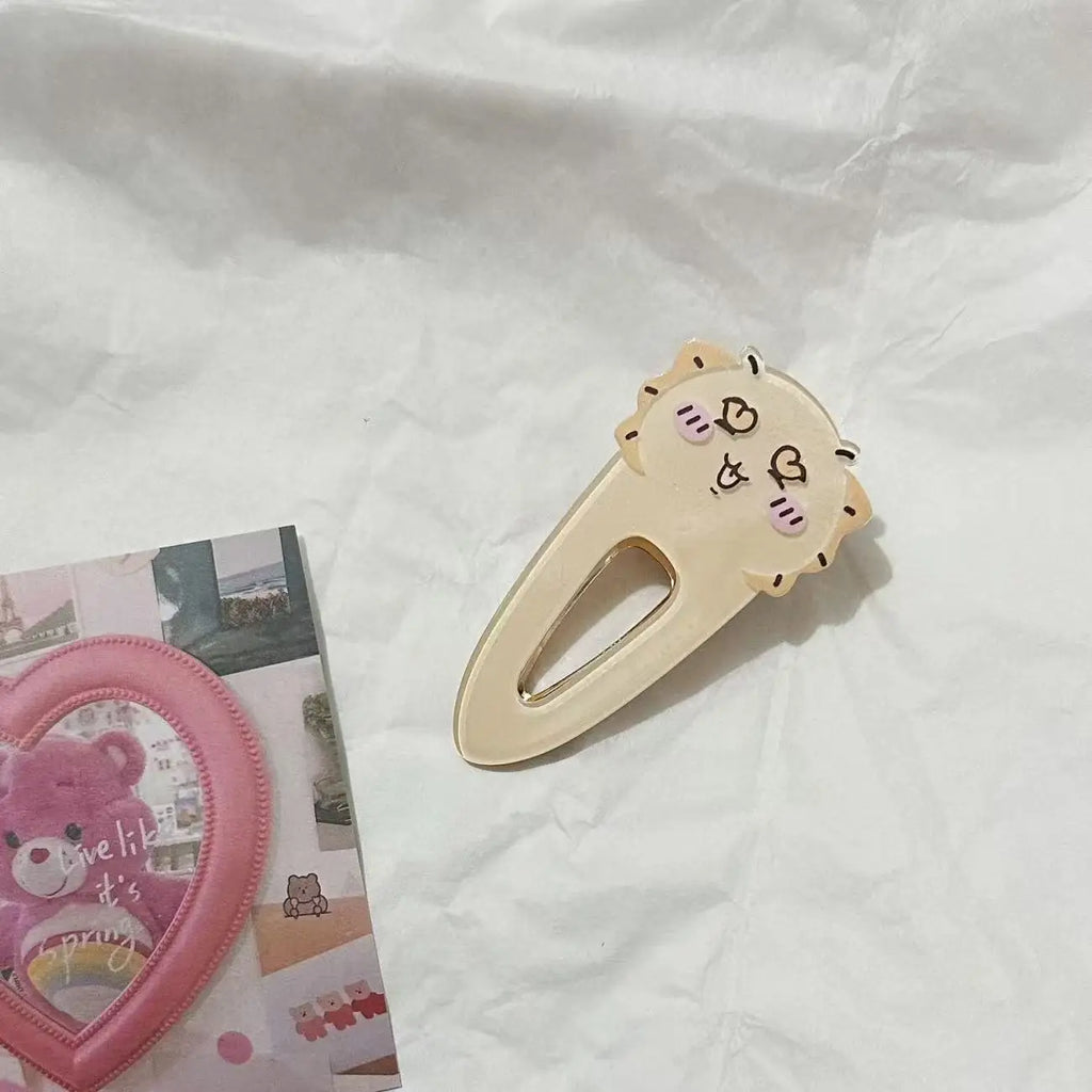 Kawaii Chiikawas Character Hair Clips Cute Cartoon Acrylic Duckbill Clips Funny Anime Hair Accessories for Daily Use
