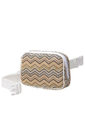 Chevron Pattern Straw Sling Bag