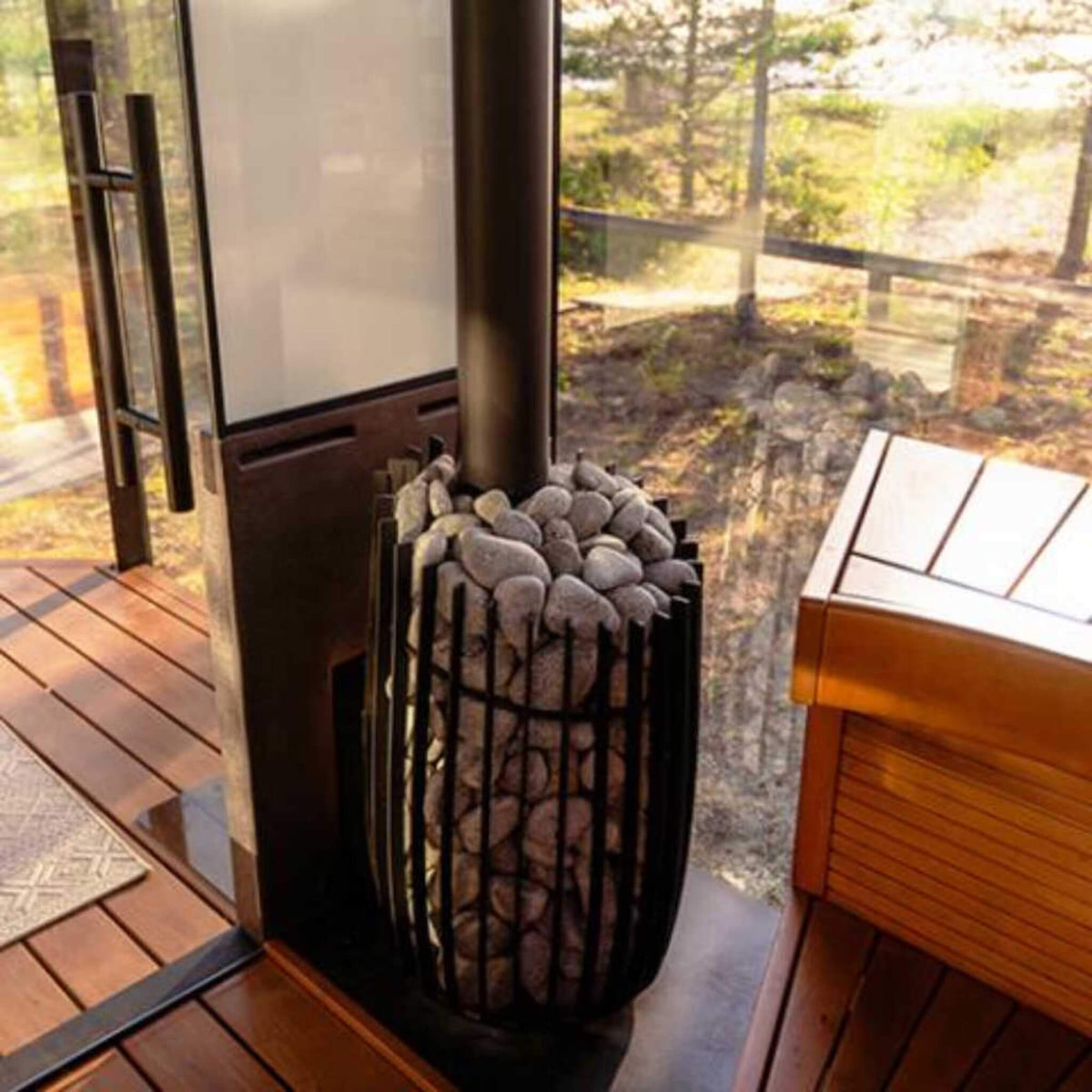 Cozy Heat SW Thru-Wall Wood Burning Sauna Stove With Sauna Stones [COZY SW-TW] (SAK69342)