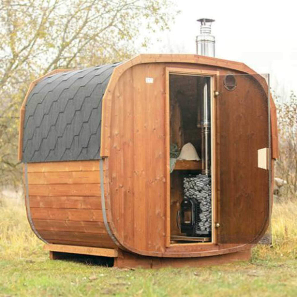 Cozy Heat Wood-Burning Floor Mount Sauna Stove With Chimney Kit And Sauna Stones [COZY] (SAK57382)