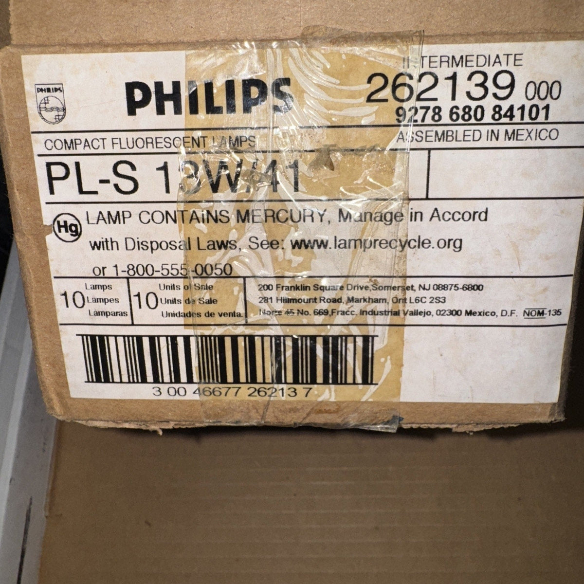 Philips PL-S 13W/30 Twin Fluorescent Tube, 2-Pin GX23 Base (Set of 10)