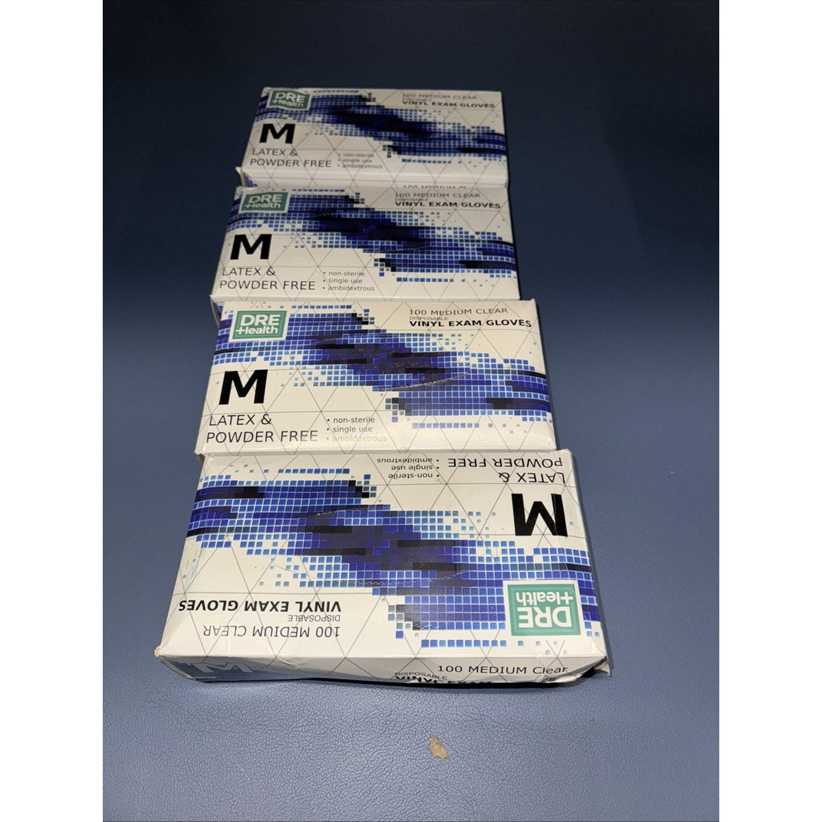 DRE Health Disposable Vinyl Exam Gloves, Medium, 100 Count (Set of 4)