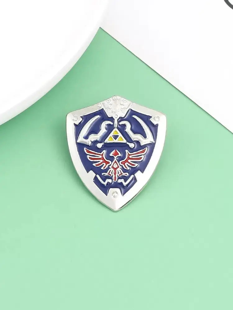 The Legend of Zeldas Brooch for Men Women Vintage Triforce Triangle Amulet Lapel Pins Cosplay Party Gifts