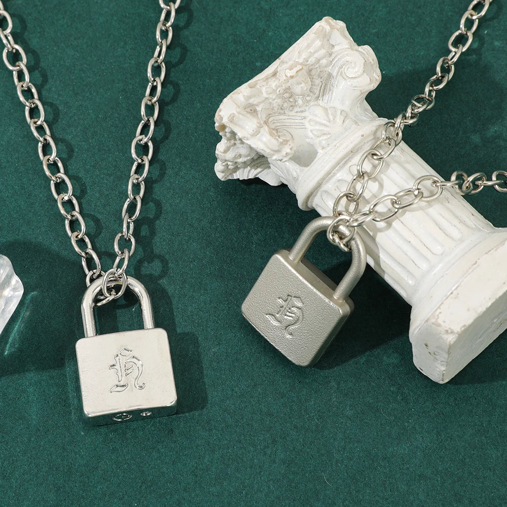 Fashionable Creative Hyunjin Lock Necklace Same As Huang Xuanchen's Style New Punk Necklace Men Women Fans Gifts
