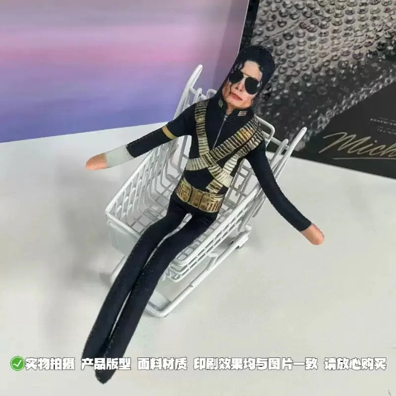 2026 New Style Michael Jackson Cosplay Prop Doll Plush Stuffed Figure Dolls Room Decoration Abstract Joint Mobility Props Gift