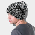 Distressed Knitted Fuzzy Winter Beanie Hat