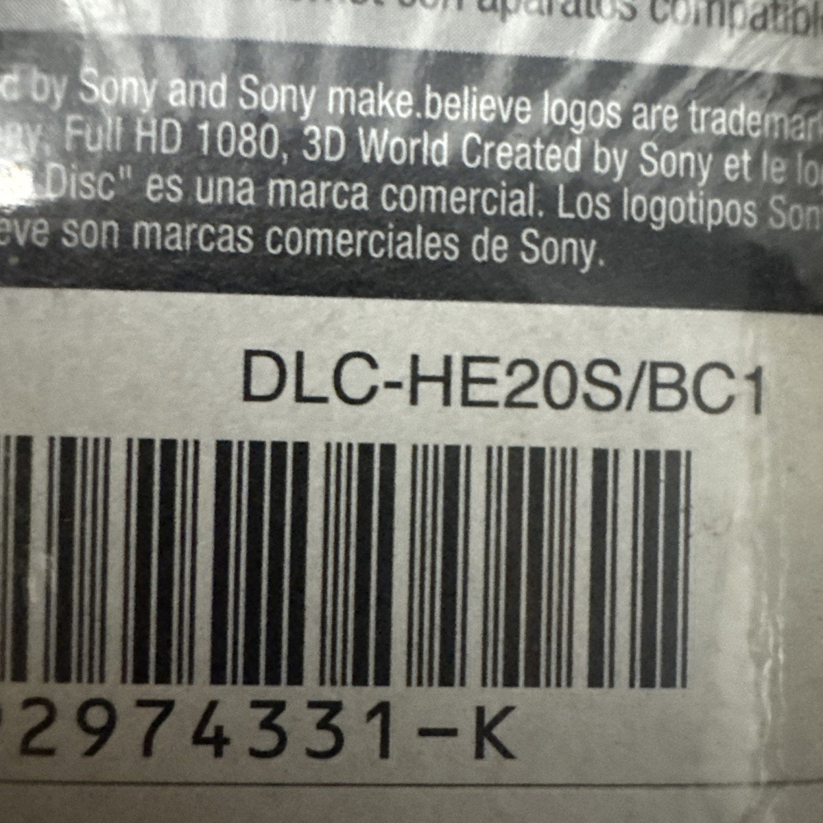 Sony HDMI DLC-HE20S/BC1 New And Sealed
