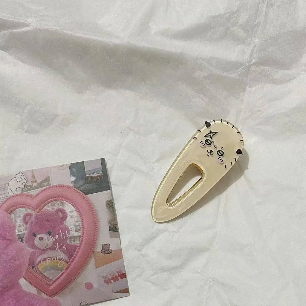 Kawaii Chiikawas Character Hair Clips Cute Cartoon Acrylic Duckbill Clips Funny Anime Hair Accessories for Daily Use
