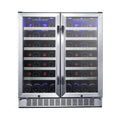 Edgestar 30-Inch Wide 56 Bottle Built-In French Door Wine Cooler With Door Locks [CWR5631FD] (SAK56381)