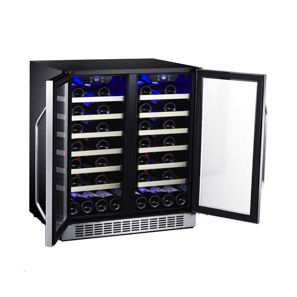 Edgestar 30-Inch Wide 56 Bottle Built-In French Door Wine Cooler With Door Locks [CWR5631FD] (SAK56381)