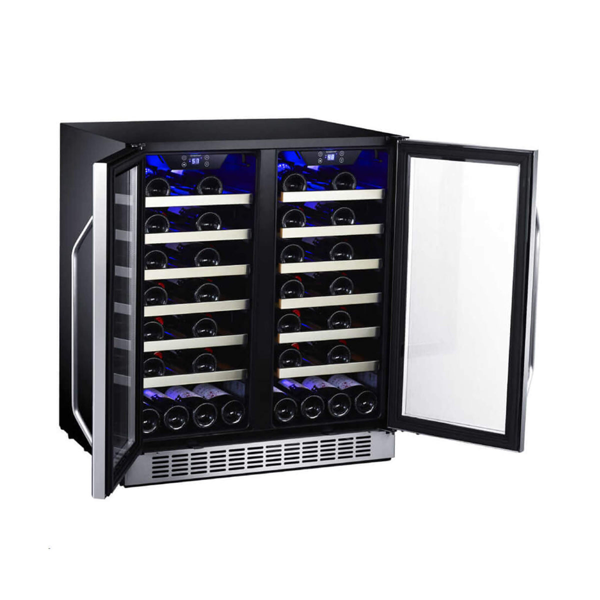 Edgestar 30-Inch Wide 56 Bottle Built-In French Door Wine Cooler With Door Locks [CWR5631FD] (SAK56381)