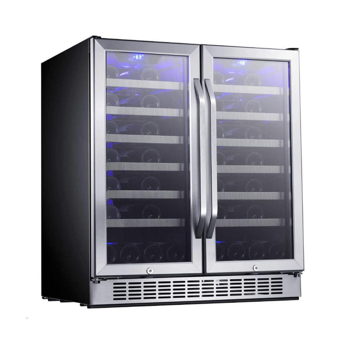 Edgestar 30-Inch Wide 56 Bottle Built-In French Door Wine Cooler With Door Locks [CWR5631FD] (SAK56381)