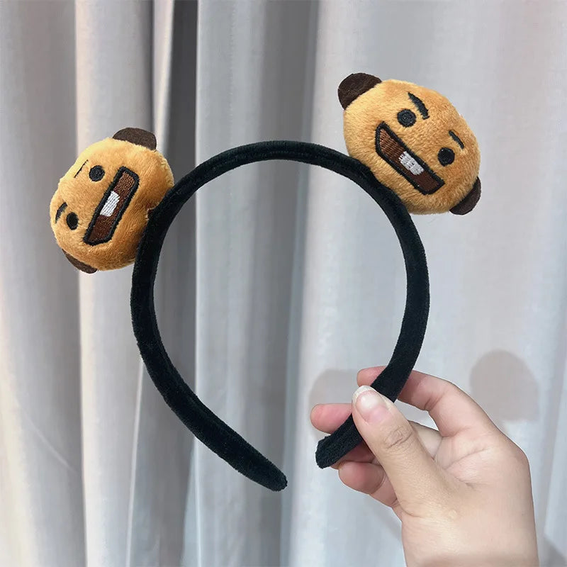 BT21 koya RJ Shooky Man Tata Chimmy Cooky Creative Cartoon Cute Doll Headband Secondary Animation Peripheral Decoration Headband