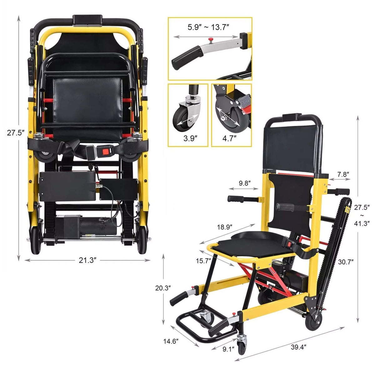Heavy-Duty 350LBS Electric Motorized Handicap Elderly EMS Home Stair Climbing Wheelchair Lift [FDA-Approved] (SAK54615)