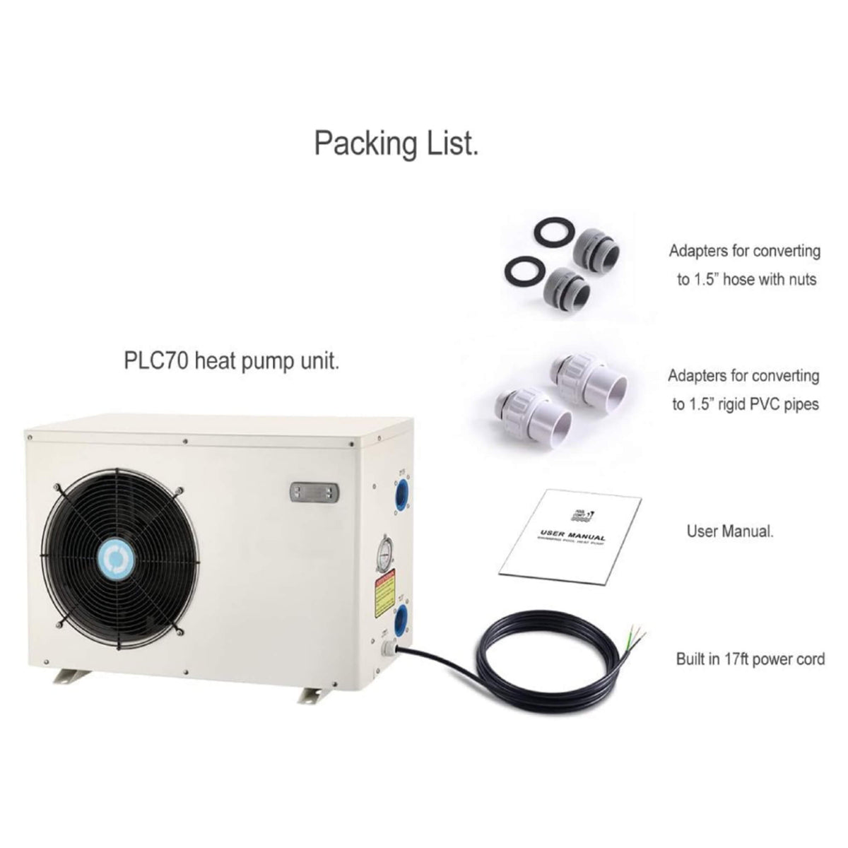 Energy-Saving Electric Swimming Pool Heat Pump For Above And Inground Pools, 6000 Gallons (SAK93541)