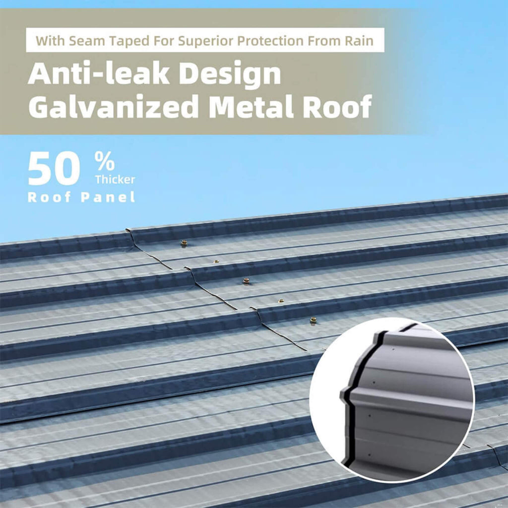 [20X40FT] Extra-Large Heavy-Duty Four Car Outdoor Metal Carport Canopy For Trucks, Boats And SUVs (SAK29713)