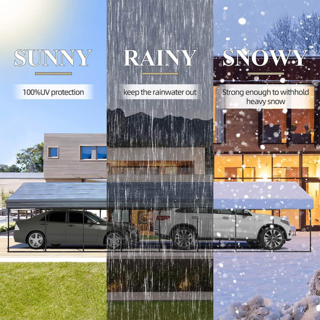 [20X40FT] Extra-Large Heavy-Duty Four Car Outdoor Metal Carport Canopy For Trucks, Boats And SUVs (SAK29713)